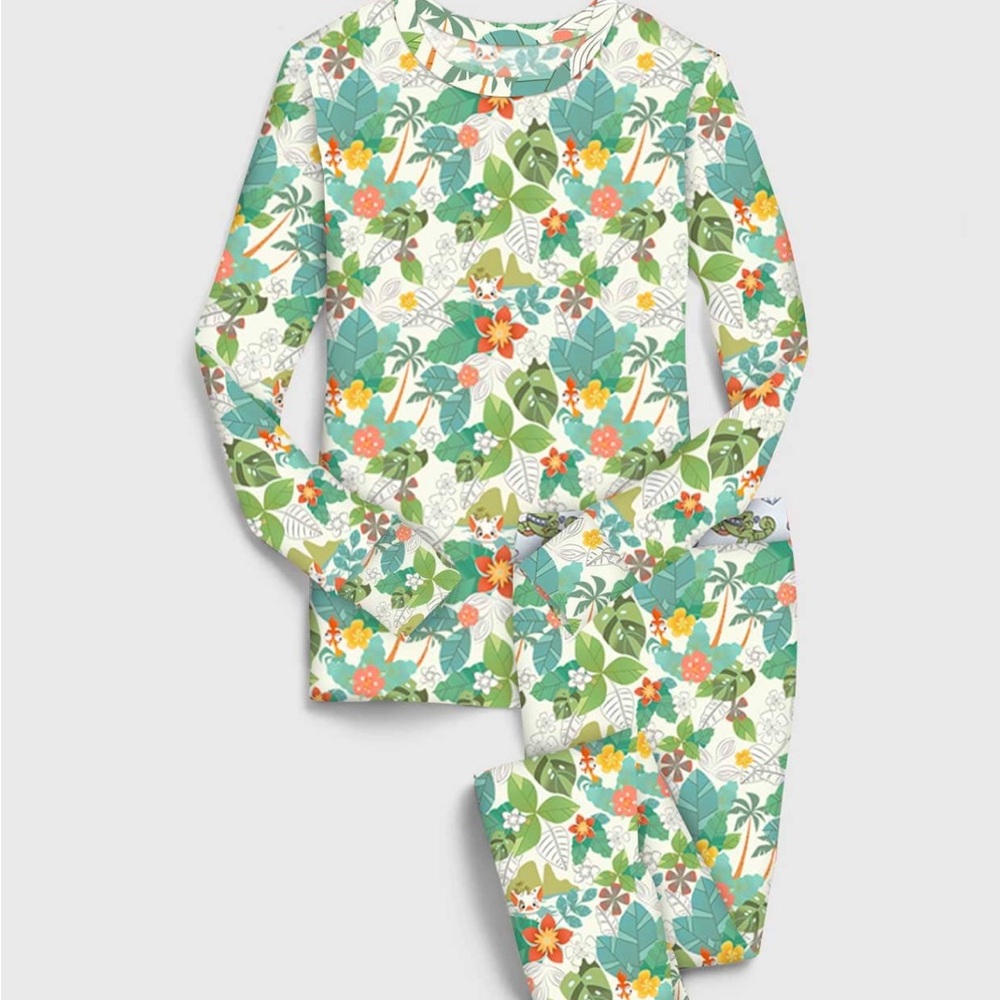 Tropical Print Kids Pajamas- Moana inspired